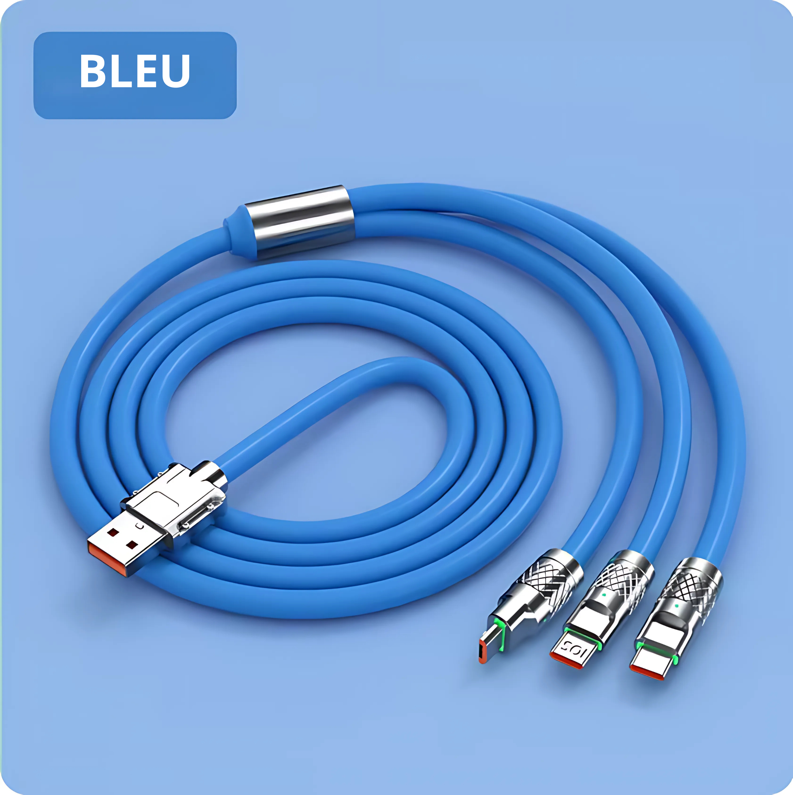 Câble 3-en-1  BLEU