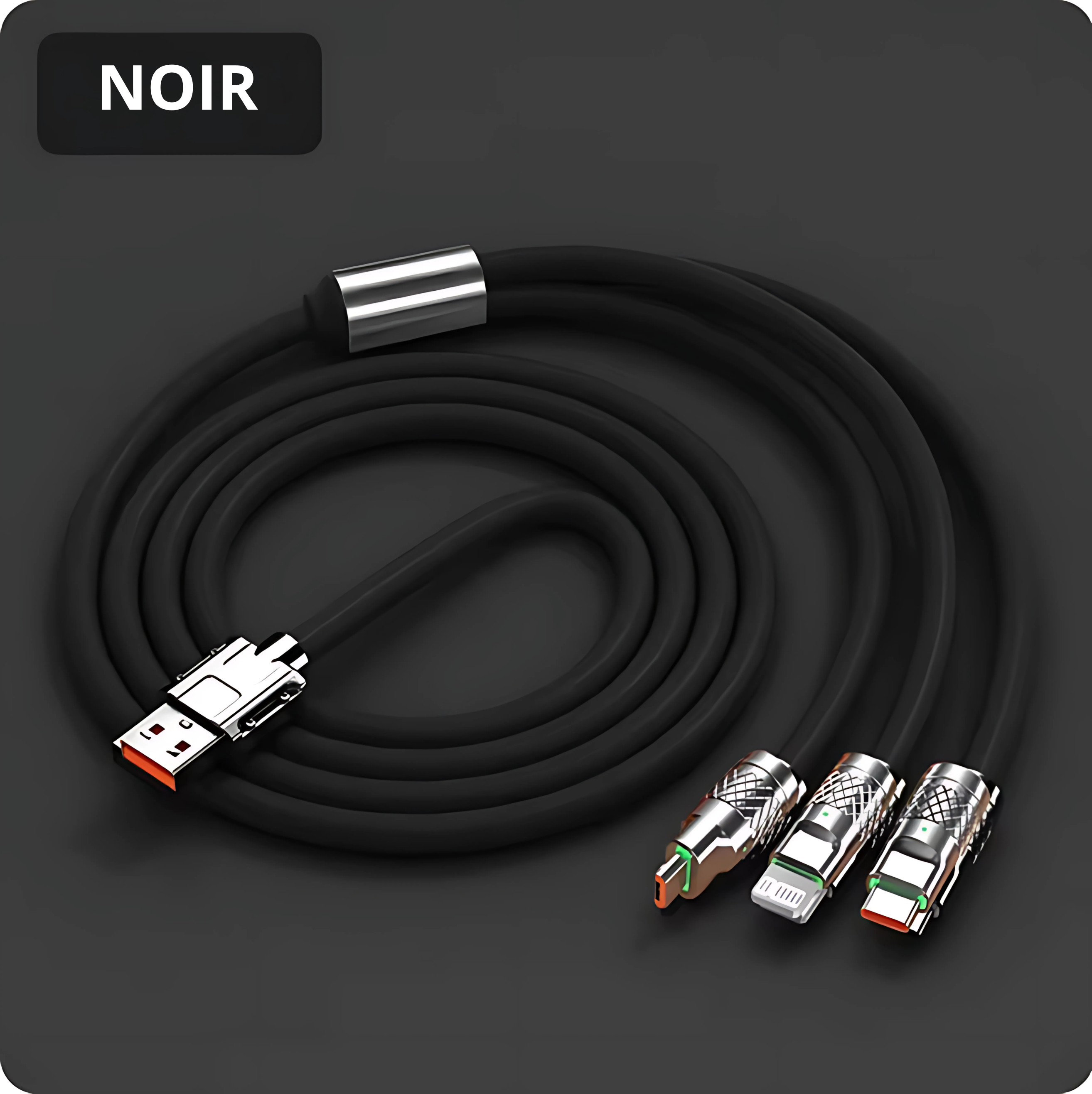 Câble 3-en-1  NOIR