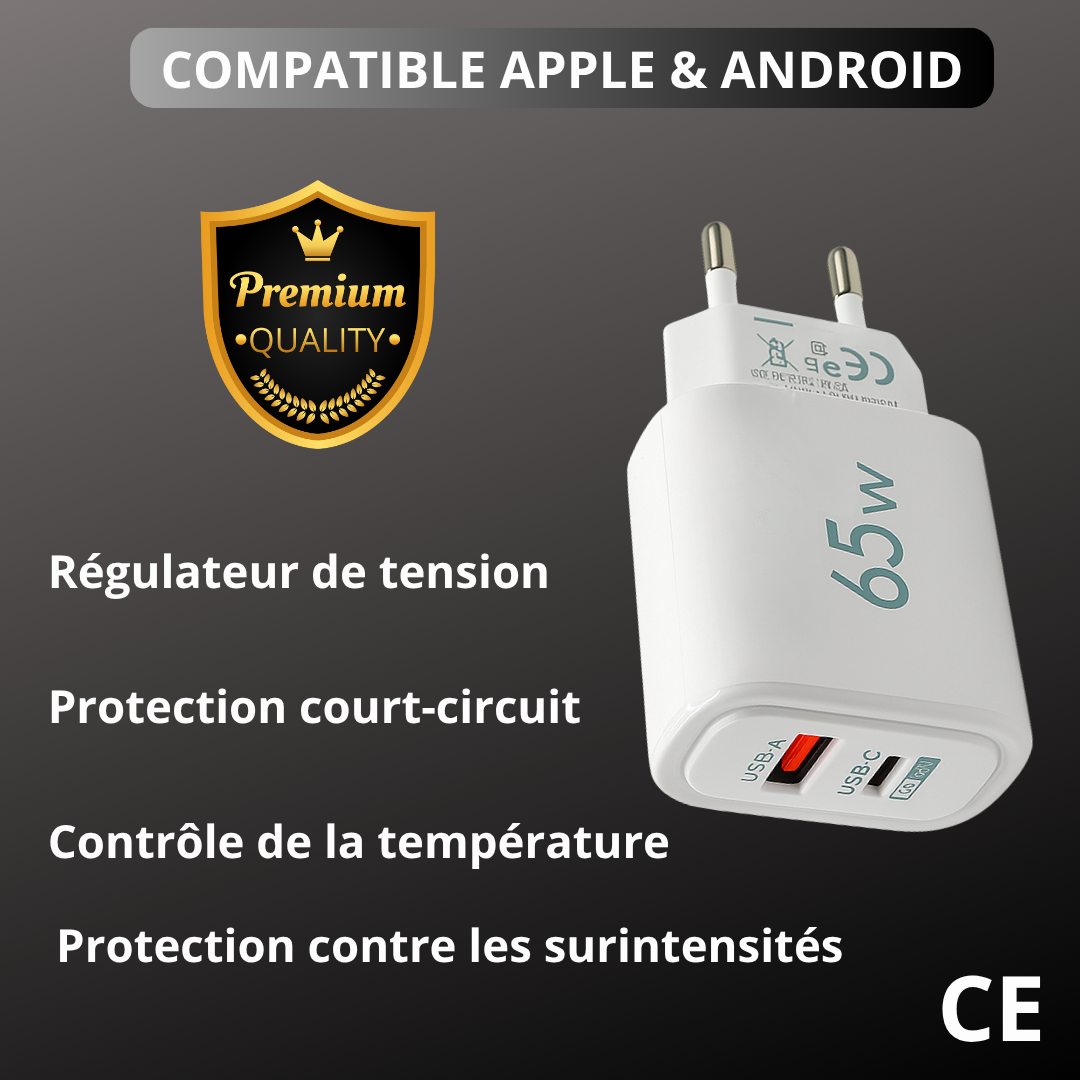 CHARGEUR RAPIDE 65W